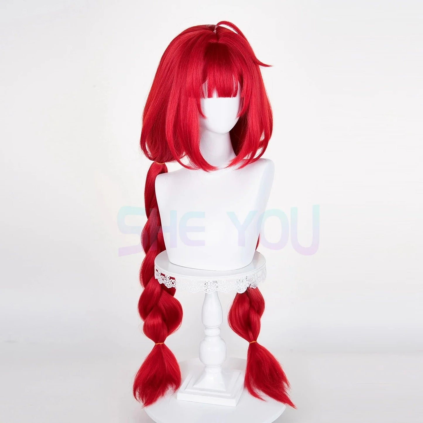 ZZZ Ukinami Yuzuha Cosplay Wig 100cm Long Red Wig Cosplay Anime Heat Resistant Synthetic Wig for Halloween Costume Good Vibrations