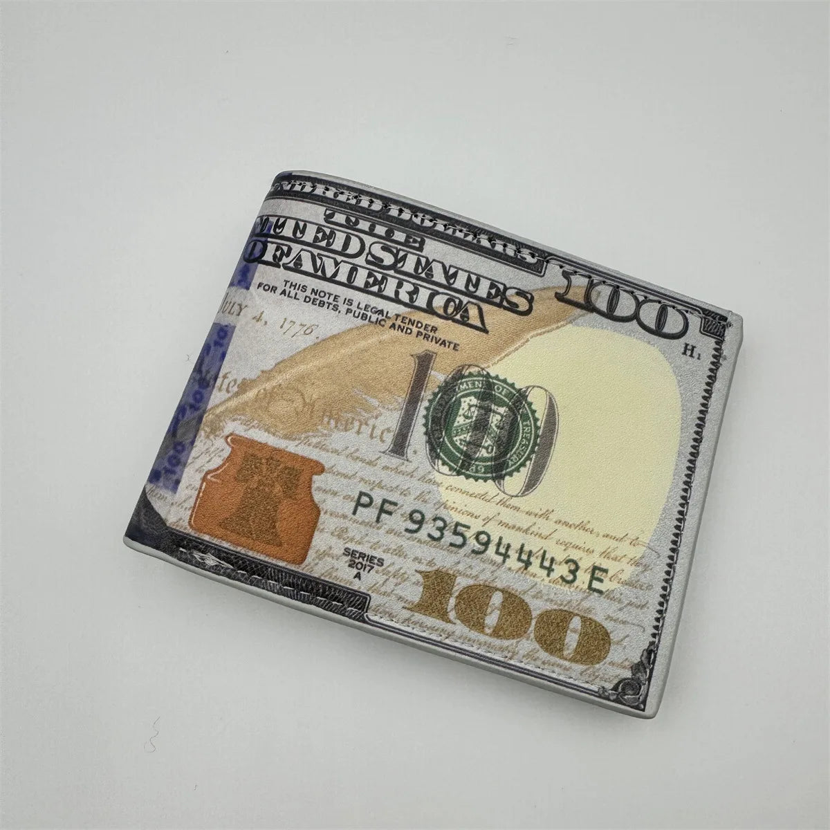Men's Wallets with 100 US Dollar Pattern Male Leather Wallet with Card Holder Coin Pocket Purse Cartera Hombre Good Vibrations