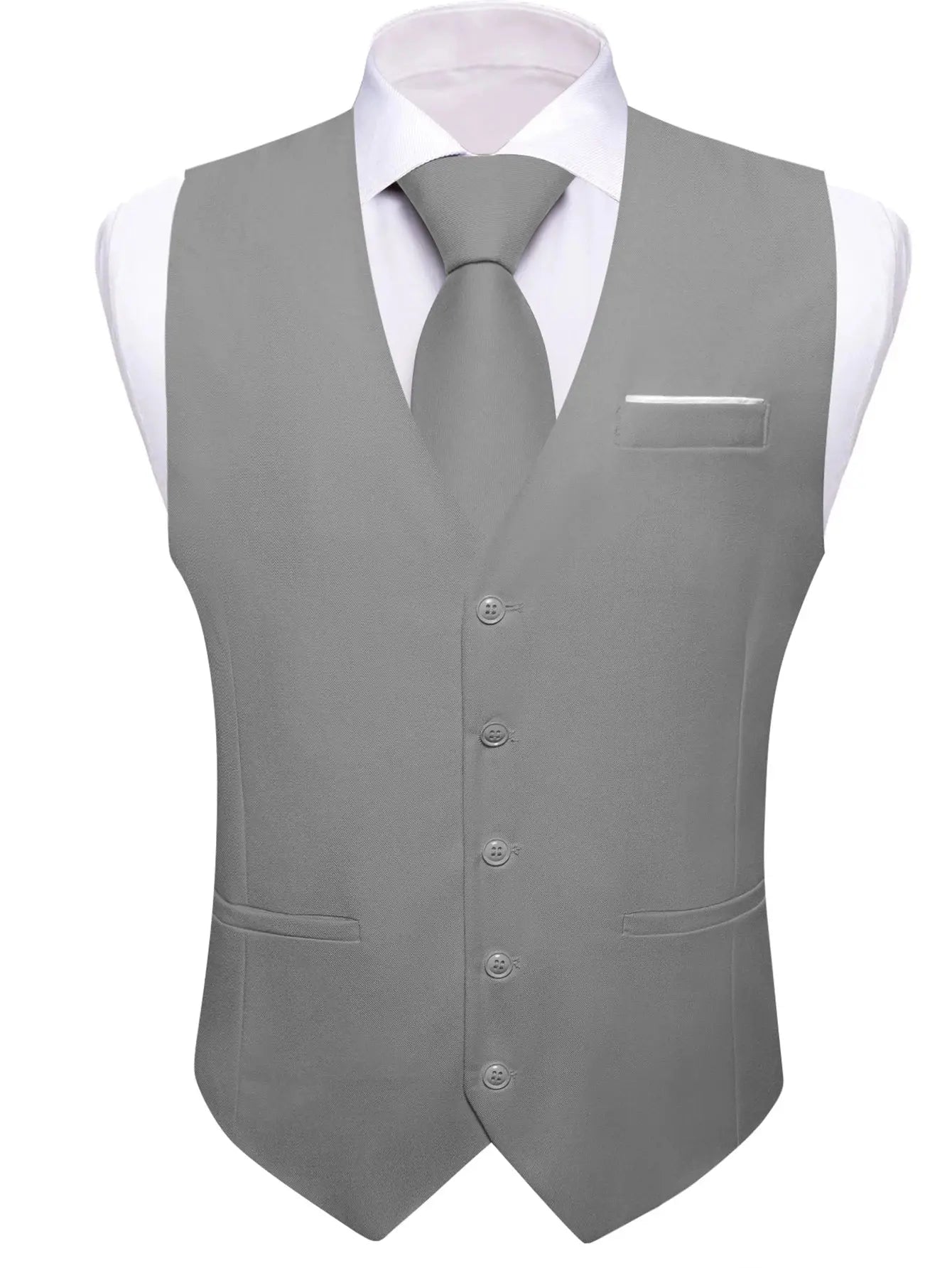 Men's Classic Solid Color Suit Vest and Necktie Matching Set | Wedding Groom & Groomsmen Attire Good Vibrations