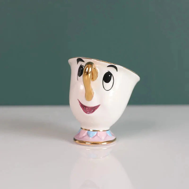 Disney Beauty And The Beast Teapot Cute Cartoon Coffee Pots Mug Mrs Potts Chip Cup Tea Pots Tea Cup Set Home Decor Ornament Gift Good Vibrations