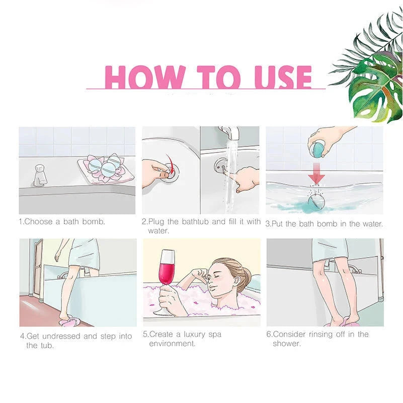 Strawberry Bathing Bomb Natural Mini Handmade Spa Bomb Bath Salt Ball Rich Essential Oils Moisturizing Dry Skin Relaxing Scent Good Vibrations