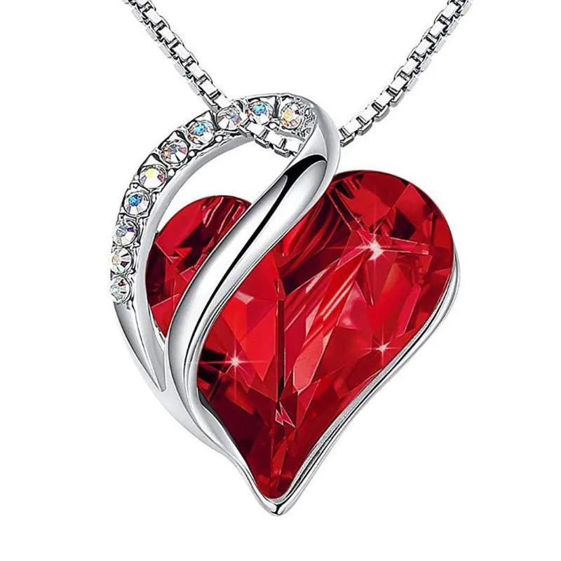 New Hot Selling Valentine's Day Gift Ocean Heart Love Necklace with Eternal Rose Jewelry Box For Girl Mother's Day Gifts Good Vibrations