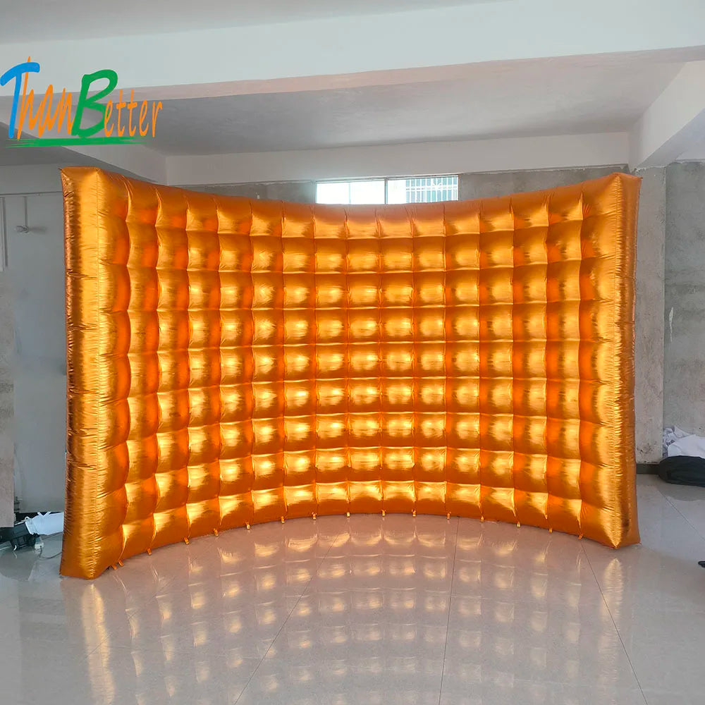 Wedding Party 10ft Photo Booth Backdrop Inflatable Wall Silver Or Gold Fotobudka 360 Photo Booth Wall For Party Event Good Vibrations