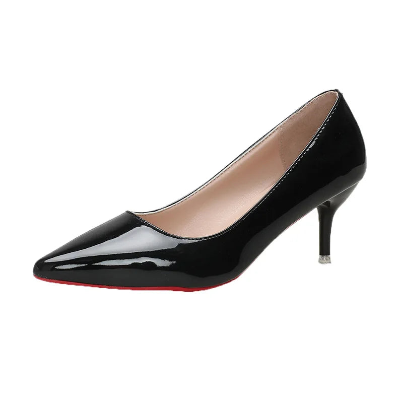 Sexy Red Bottom Women High Heels Classic Ladies Pumps Autumn Soft Leather Dress Heel Shoes for Women Banquet Wedding High Heels Good Vibrations