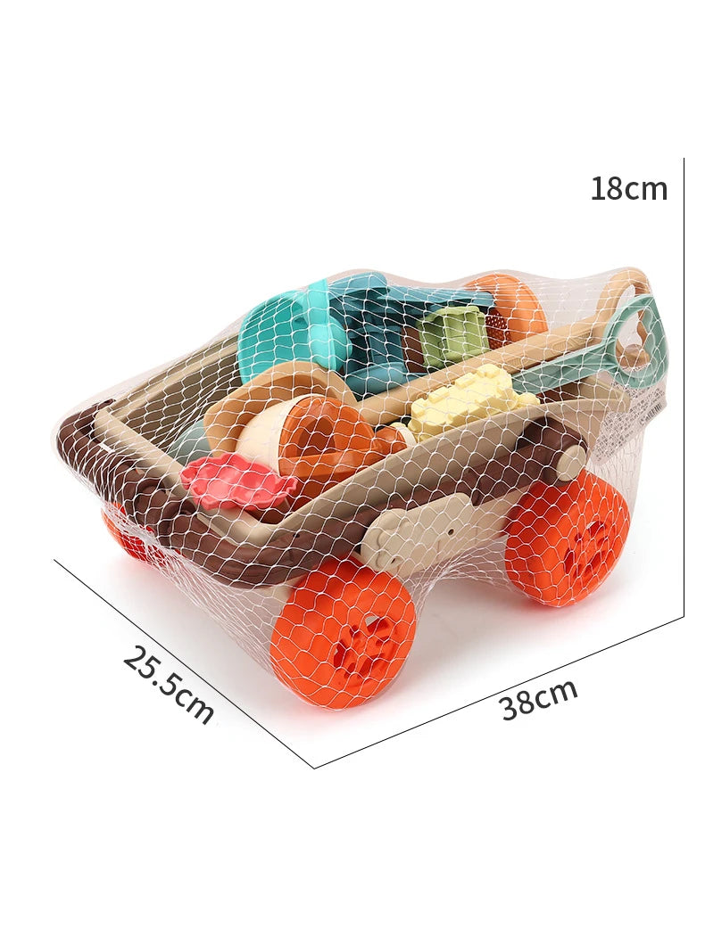 Kid Trolley Beach Play Toy Sandbox Shovel Animal Molds Beach Accessories Dig Sand Toy Outdoor Seaside Water Game Kid Fun Gift Good Vibrations
