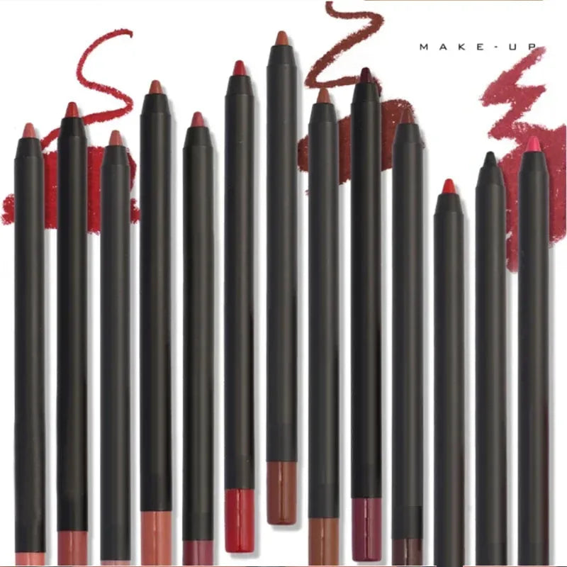 12 Color Matte Brown Lip Liner Waterproof Long Lasting Moisturizing Sexy Lip Pencil Women Natural Lipstick Makeup Lip Cosmetics Good Vibrations