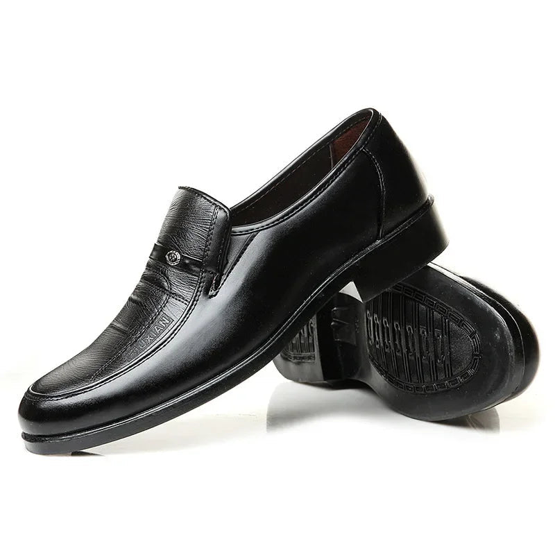 Casual Loafers for Men Round Toe Mens Formal Shoes Business Handmade Slip-On Mens Flat Shoes Mocasines Zapatos De Hombre Good Vibrations