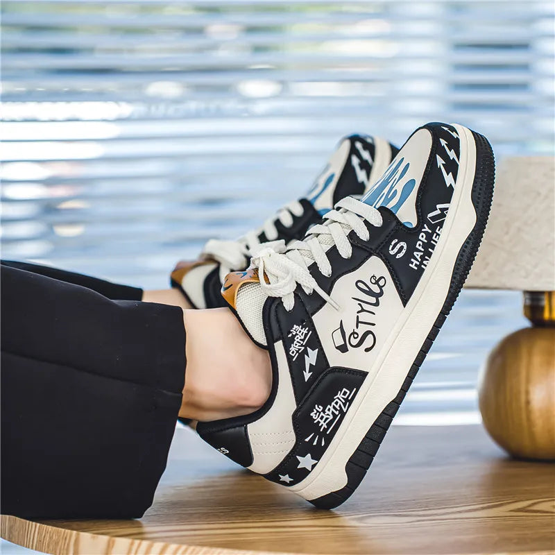 Shoes For Men Tennis Bread Hip-Hop Punk Skateboard Shoes Fashion Male Sneakers Couple Outdoor Sport Casual Shoes Good Vibrations
