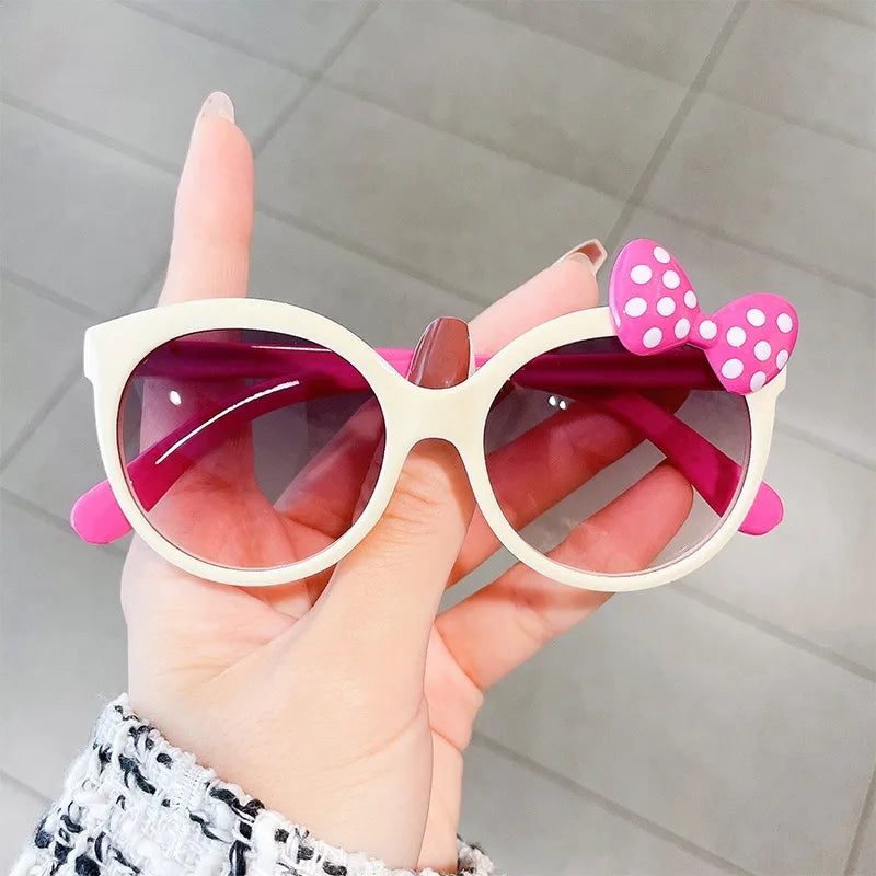 1PC new plastic children's sunglasses with UV protection, girls' glasses with bow tie, little princess Good Vibrations