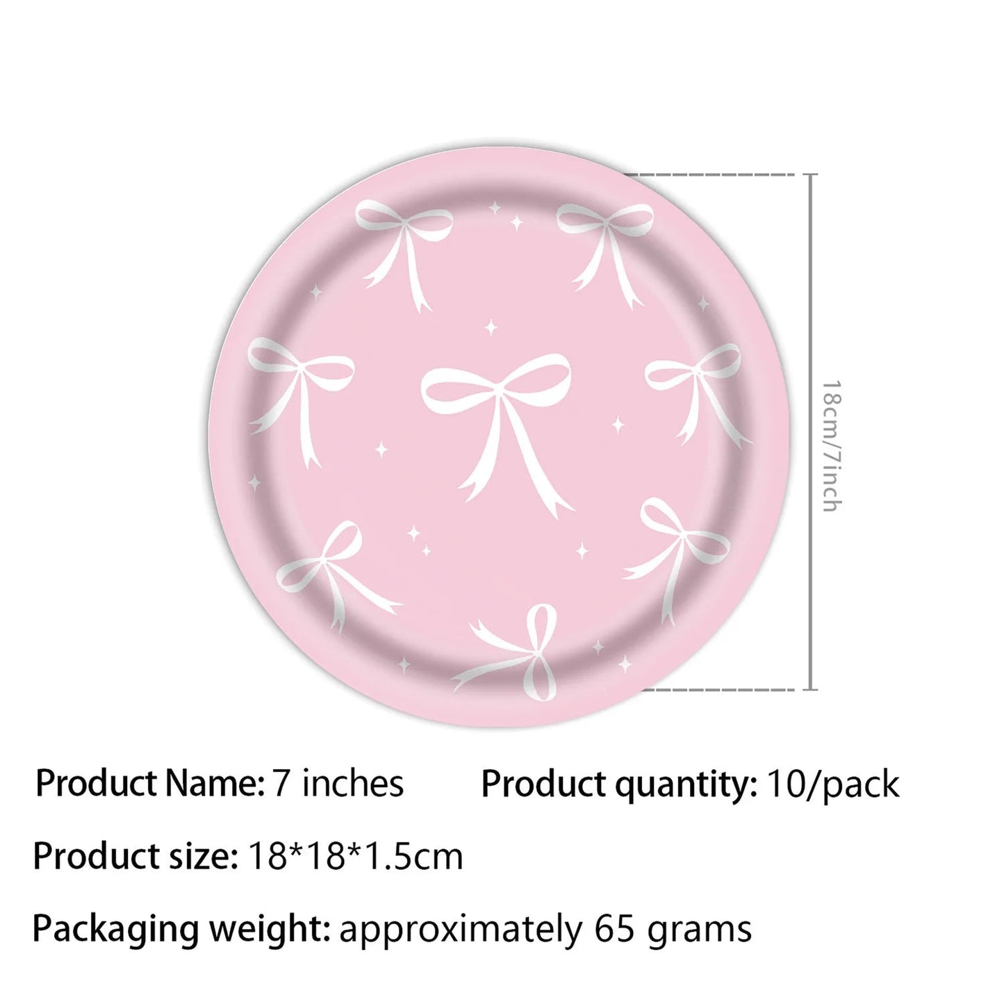 Pink Bow Tie Disposable Tableware Birthday Party Supplies Festival Tableware Pink Pattern Plate Mat Disposable Paper Cups Knive Good Vibrations