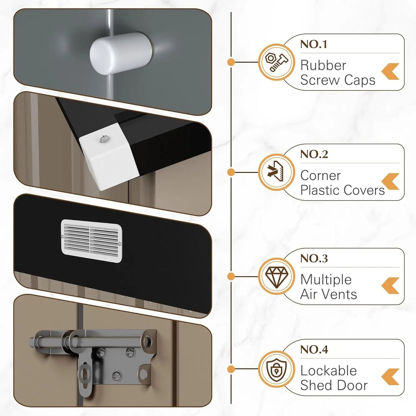 10x8 Foot Outdoor Metal Storage Shed with Lockable Door - Waterproof Garden Shed for Backyard and Patio Tools Good Vibrations