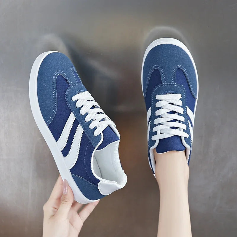 Women Tennis Sneakers Flats Ladies Fashion Mixed Colors Lace-up Vulcanized Shoes Spring Autumn Woman Outdoor Trainers Footwear Good Vibrations