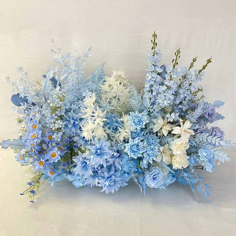 2m Rose Delphinium Flower Row Wedding Artificial Table Floral Commercial Plaza Partition Hotel Scene Layout Floor Flowers Decor Good Vibrations