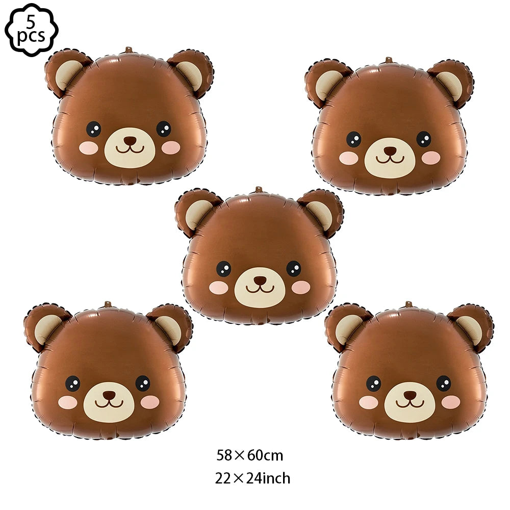 Baby shower Teddy Bear Birthday Party Plates Cup Tableware Kids 1st Birthday Party Decor Teddy Bear Balloon Birthday Party decor