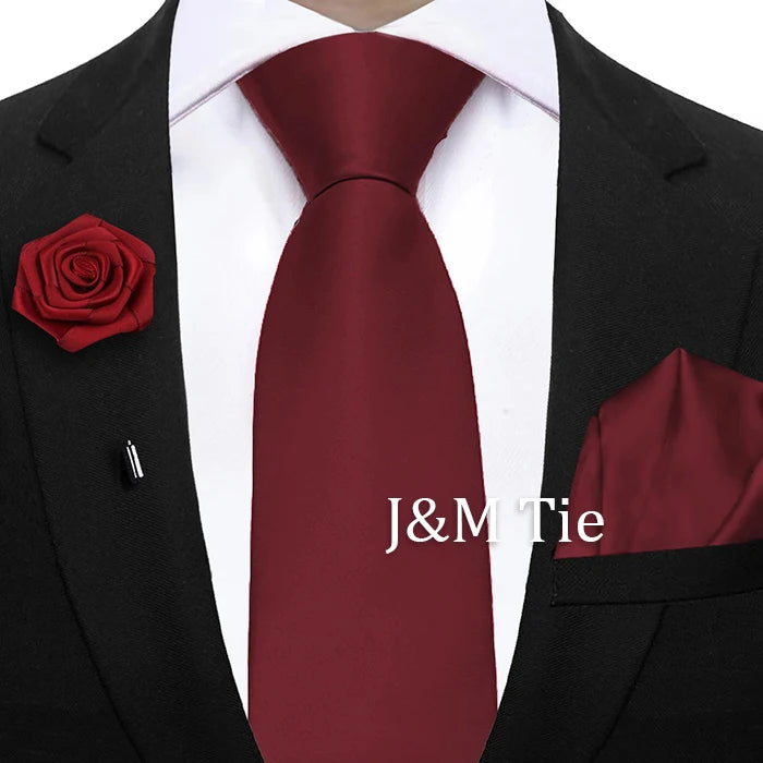 Mens Ties Set Sage Green Pink Grey Brown NeckTie Pocket Square Brooch Wedding Tie Suit Accessories Fit Group Holiday Party