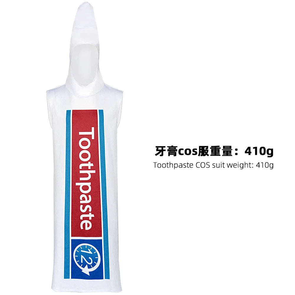 New Toothpaste Toothbrush Couple Cos Costume Halloween Funny Role-playing Couple Costume Good Vibrations