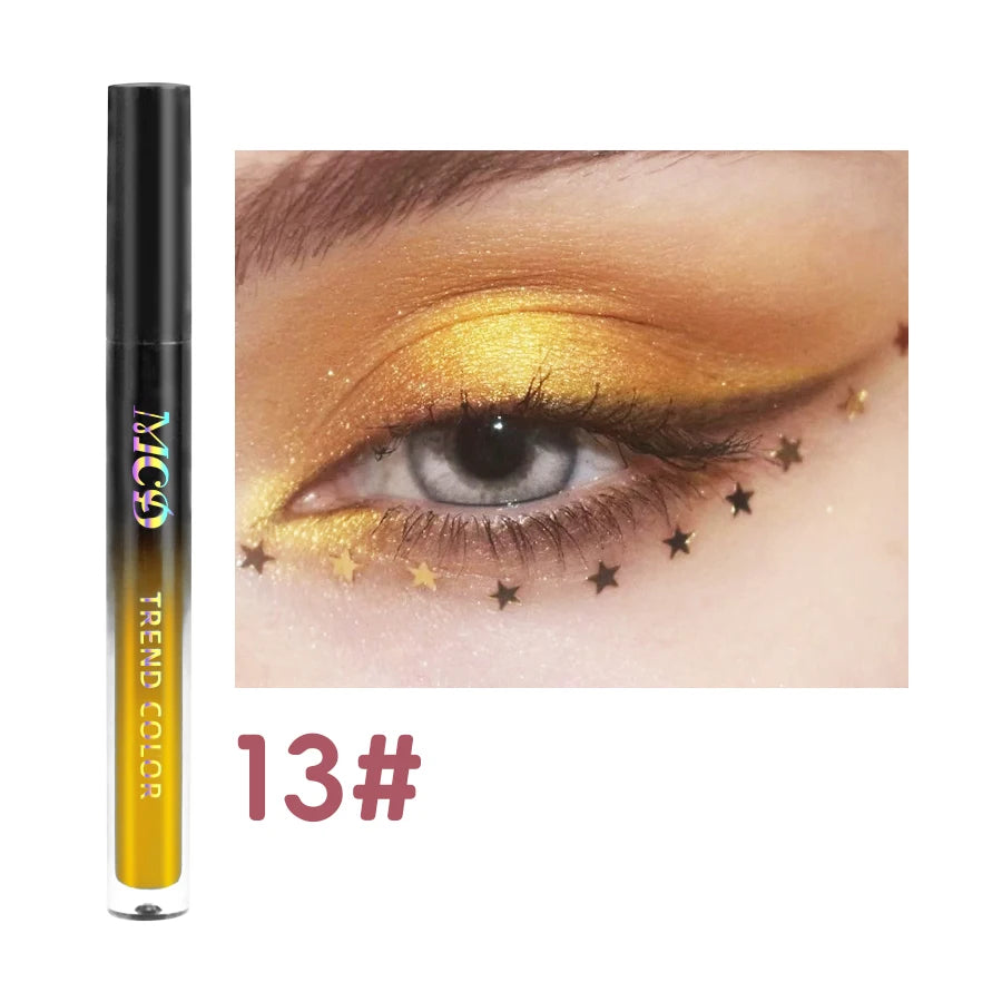 13-Shade Waterproof Liquid Eyeshadow Palette - High Shine  Long-Lasting & Smudge-Proof Makeup Set for Glamourous Looks glitter Good Vibrations