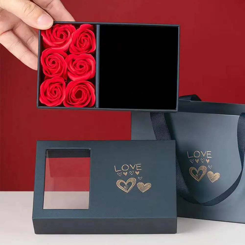 Romantic Rose Set Eternal Roses Gift Box Preserved Flowers Jewelry Box Handcrafted Rose Soap Flowers For Valentine's Day Good Vibrations