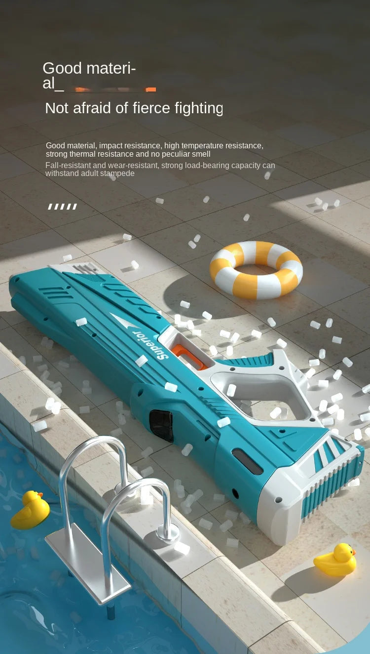 New Water Gun Electric Full Continuous Firing Toy Summer Beach Pool Water Toy Gun Fully Automatic Water Absorption Toys for Kids Good Vibrations