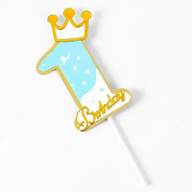New Digital Decoration Happy Birthday Number Cake Insertion 0 1 2 3 4 5 6 7 8 9 Cake Topper Girls Boys Baby Party Supplies Decor Good Vibrations