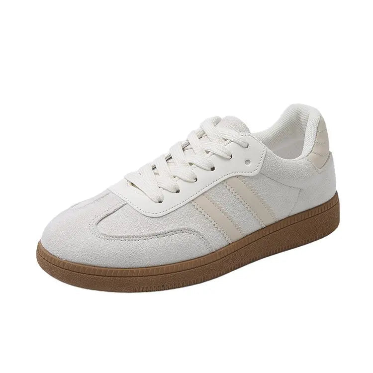 Women Tennis Sneakers Flats Ladies Fashion Lace-up Vulcanized Shoes Autumn Outdoor Trainers Student Board Shoes Footwear Good Vibrations