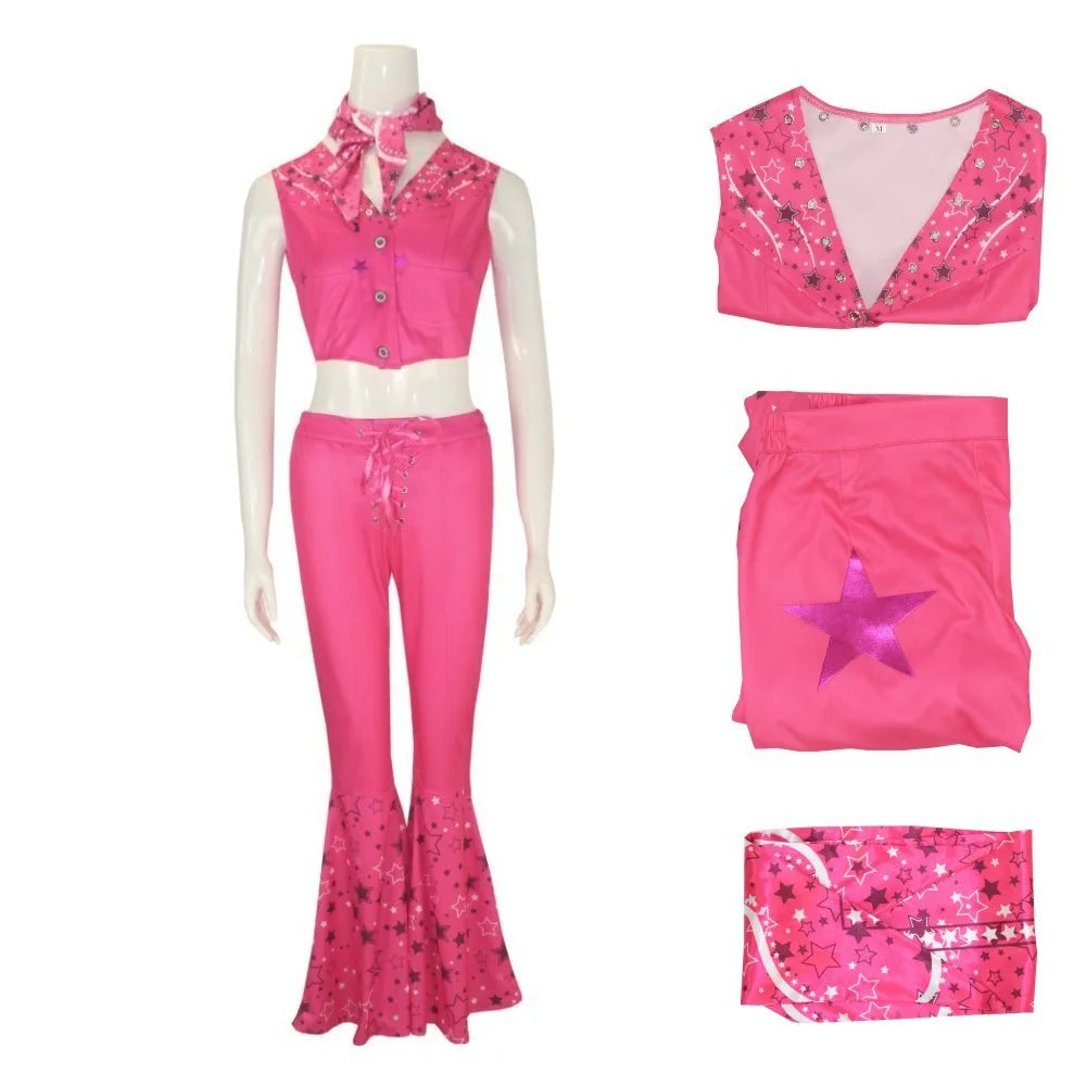 Costume de Cosplay du Film Ken pour Adulte, T-shirt Noir, Écharpe Rose, Ensemble Complet, Princesse, ixde Carnaval d'Halloween Good Vibrations
