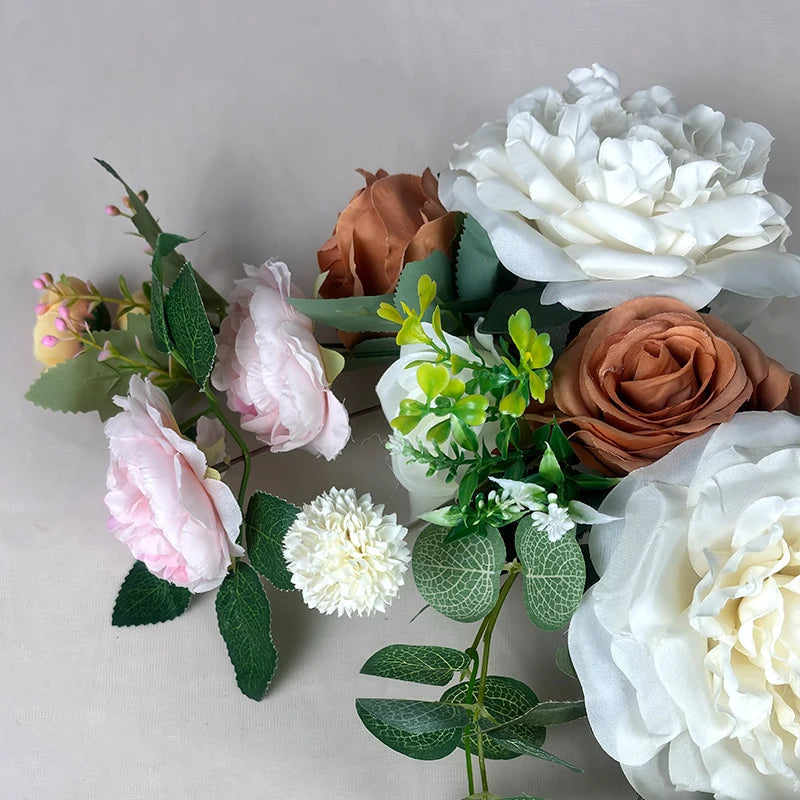 Artificial Flowers For Wedding Decoration Welcome Sign Decor Flower Guid Sign Wedding Props Floral Arrangement Flower Row Good Vibrations