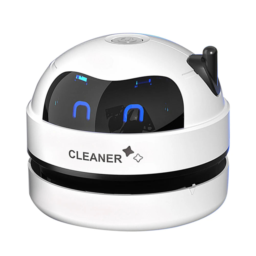 Desktop Vacuum Cleaner with Nozzle & Cleaning Brush USB Charging Mini Desk Dust Vaccum Cleaner Good Gift For Kid Student Ofiice Good Vibrations