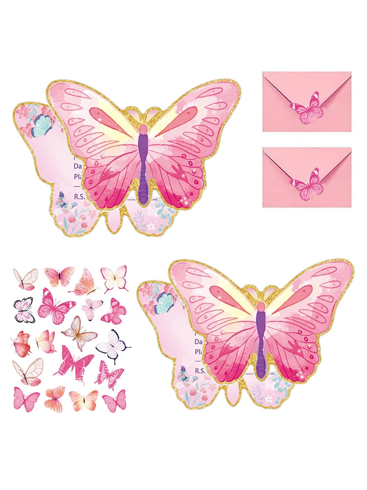 10pcs/Set, Butterfly Invitation Cards, Birthday Invitation Cards, Butterfly Party Invitations, Birthday Party Invitations Good Vibrations