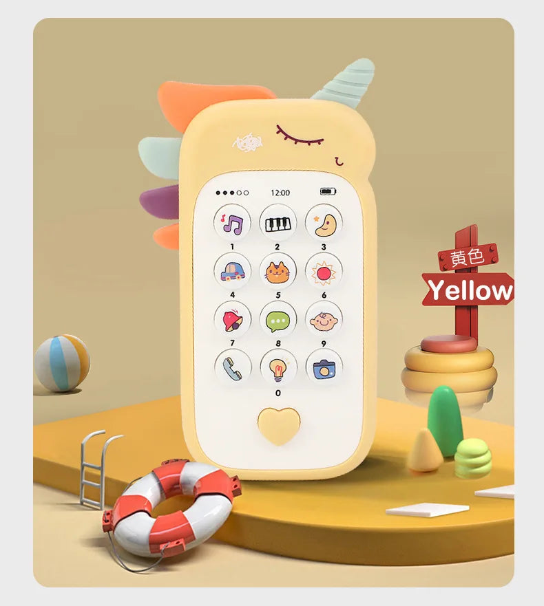 Baby Phone Toy Music Sound Telephone Sleeping Toys With Teether Simulation Phone Kids Infant Early Educational Toy Kids Gifts Good Vibrations