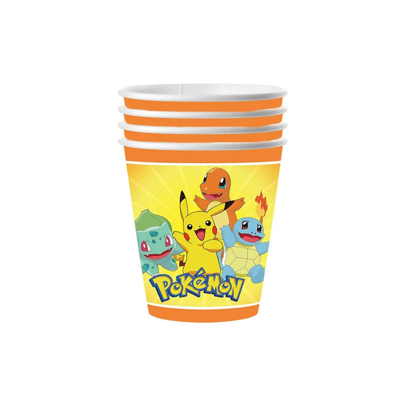 Pokemon Birthday Party Disposable Party Plates Pikachu Theme Tablecloth Character Balloon Birthday Decoration Baby Shower Suppli Good Vibrations