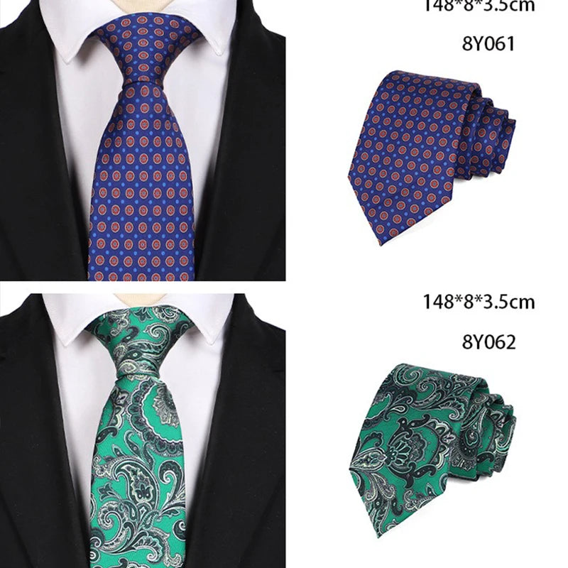 Original Ties for Men Silk Tie Luxury Tie Set Elegant Men's Neckties Wedding Boyfriend Ties for Men 9 Cm LD03