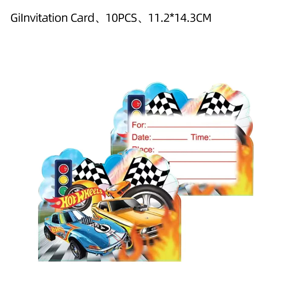 Car Kids Birthday Party Decoration Boys Birthday Supplies Paper Cup Plate Cutlery Cars Balloons Cake Flag Party Children's Gifts Good Vibrations