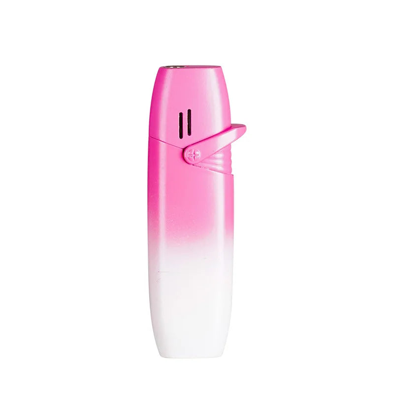 Metal Gradient Inflatable Rocker Lighter Windproof Pink Flame Butane Gas Outdoor Lighter High Beauty Gift for Men and Women Good Vibrations Adult Super Store