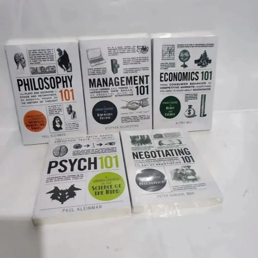 5 Books Set 101 Series Book for Philosophy, Management,Economics,Negotiating,PSYCH Books Paperback in English Books Good Vibrations