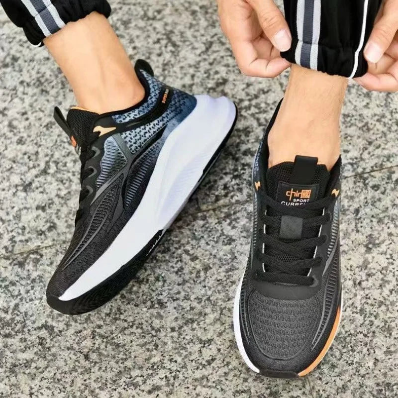 Outdoor Men Running Shoes Breathable Male Casual Walking Sneakers Lightweight Sport Shoes Comfortable Athletic Training Footwear Good Vibrations