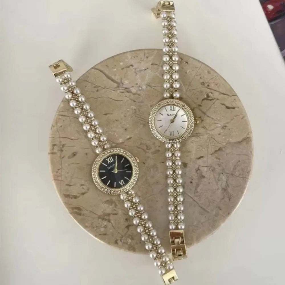 Pearl Studded Strap Women Watch Luxury Ladies Gift Bracelet Watch Fashion Quartz Wristwatches Dropshipping Relojes Para Mujer Good Vibrations