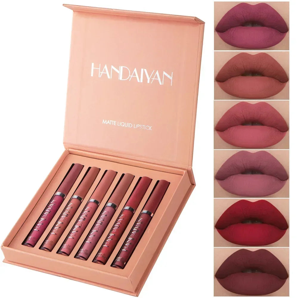 10/6 PCS Lipstick Set Matte Nude Liquid Lip Stain Makeup for women Non stick Cup Lip Gloss Waterproof Long lasting Cosmetics Good Vibrations