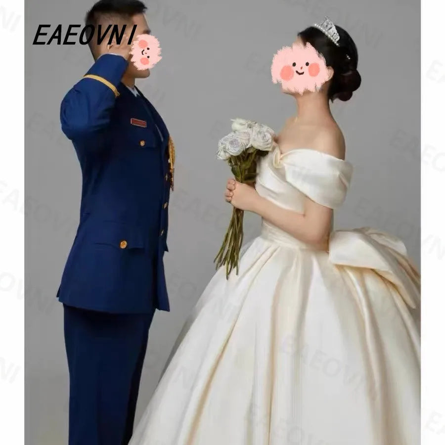 2025 Newest Luxury Niche Design Satin Off The Shoulder Bridal DressHigh-Grade Fabrics Perfect Luxury Court Train Vestidosdenovia Good Vibrations