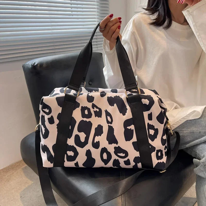 Women Travel Bags Duffle Shoulder Bag Large Multi-functional for Girls Female Big Capacity Sports Storage Fitness Handbag Good Vibrations