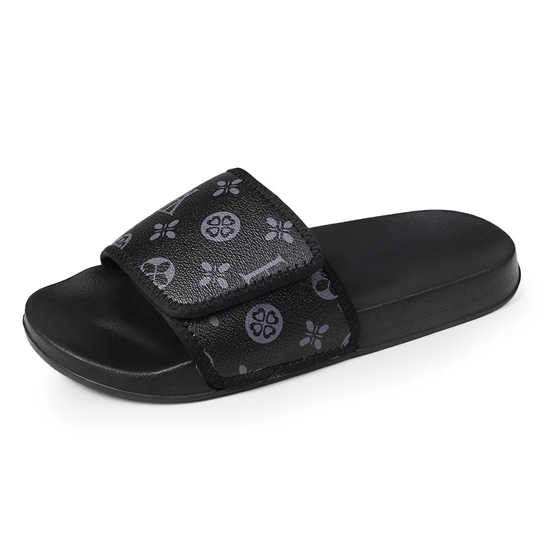 Men's Genuine Leather Sandals Comfortable Man Sandal House Slippers Man Summer Shoes Sale Genuine Mens Slipper Flip Flop Slides Good Vibrations