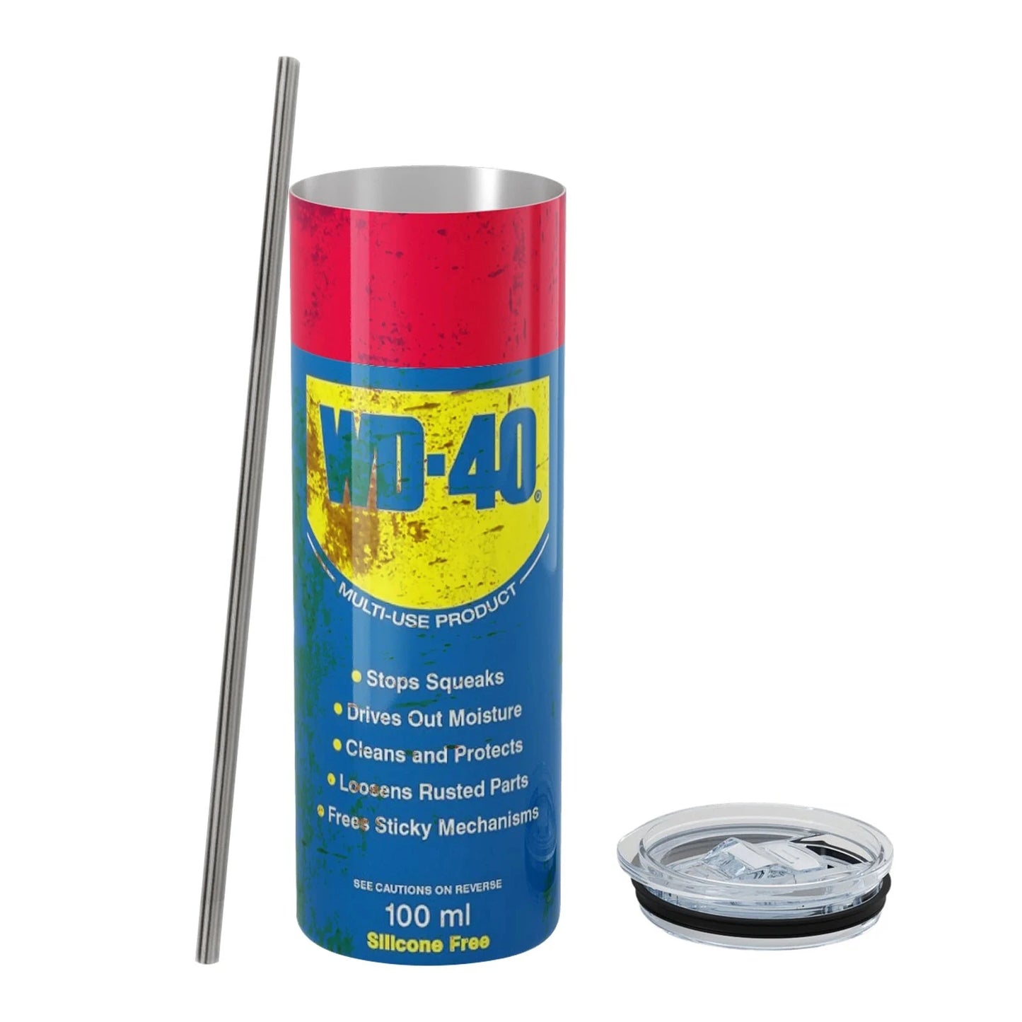 WD40-Dirty Pattern Thermos-Cup 20oz Stainless Steel Insulation Straight Water Anytime Bottle Leakproof Food Grade Travel Mug Good Vibrations Adult Super Store