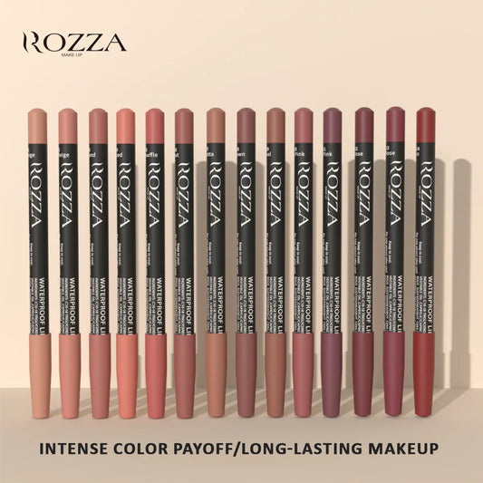 Rozza Waterproof Lip Liner Pencil Set, Weightless Precise Liner with Super Soft Blendable Texture Matte Soft Good Vibrations