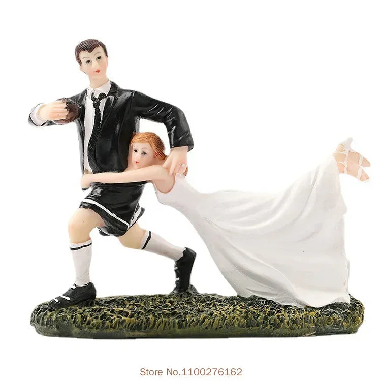 Funny Wedding Cake Toppers Dolls Romantic Bride And Groom Figurines Stand Topper Decoration Supplies Marry Resin Figurine Good Vibrations
