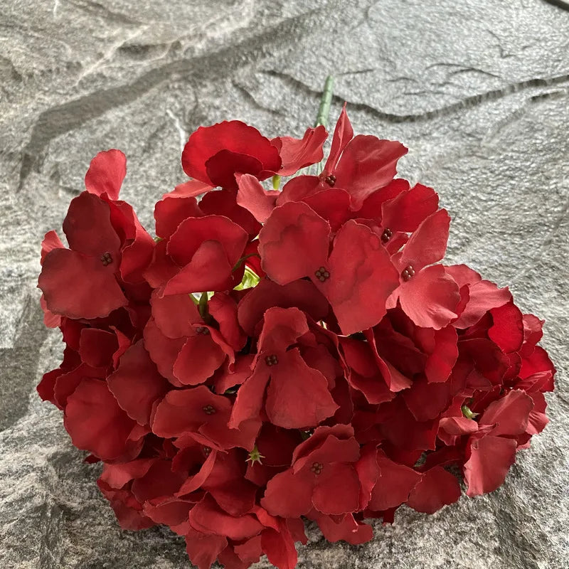 Wedding Decor Rose red wine red artificial rose flower row road guide Hydrangea flower silk flower dropshipping Good Vibrations