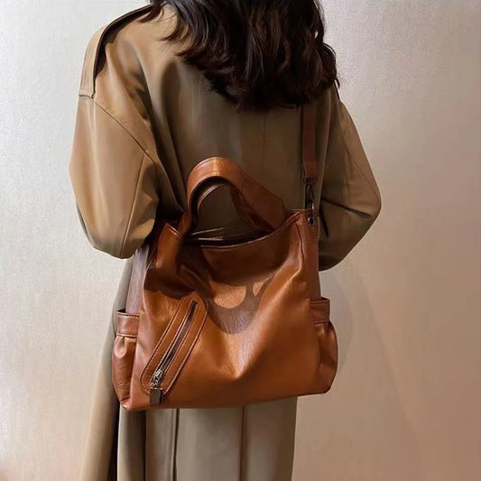New Large Capacity Shoulder Bag for Women's Fashion Versatile Texture Elegant Temperament Handbag Advanced Sensory Qintuote Bag Good Vibrations