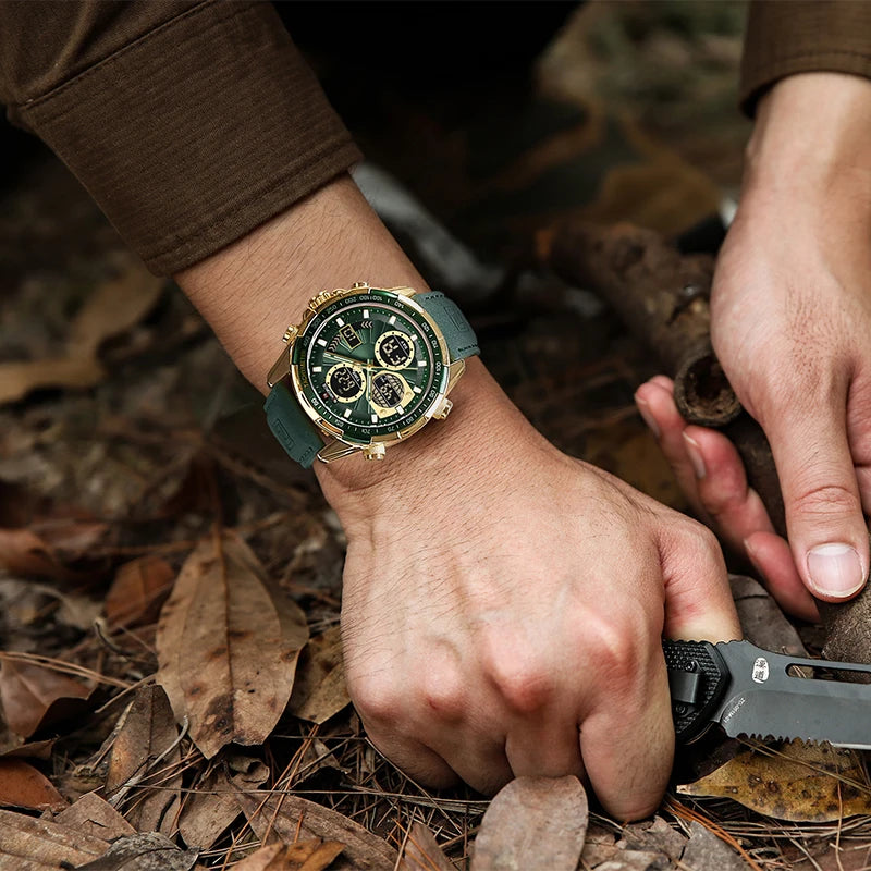 New NAVIFORCE Watches for Men Leather Mens Military Sport Waterproof Watch Quartz WristWatch Chronograph Male Clock Good Vibrations