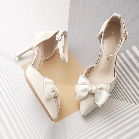 Medium Heel Heels Women's Shoes Trend Pointed Toe Butterfly Stilettos Elegant Dress Weddings Bridal Party White Designer Good Vibrations
