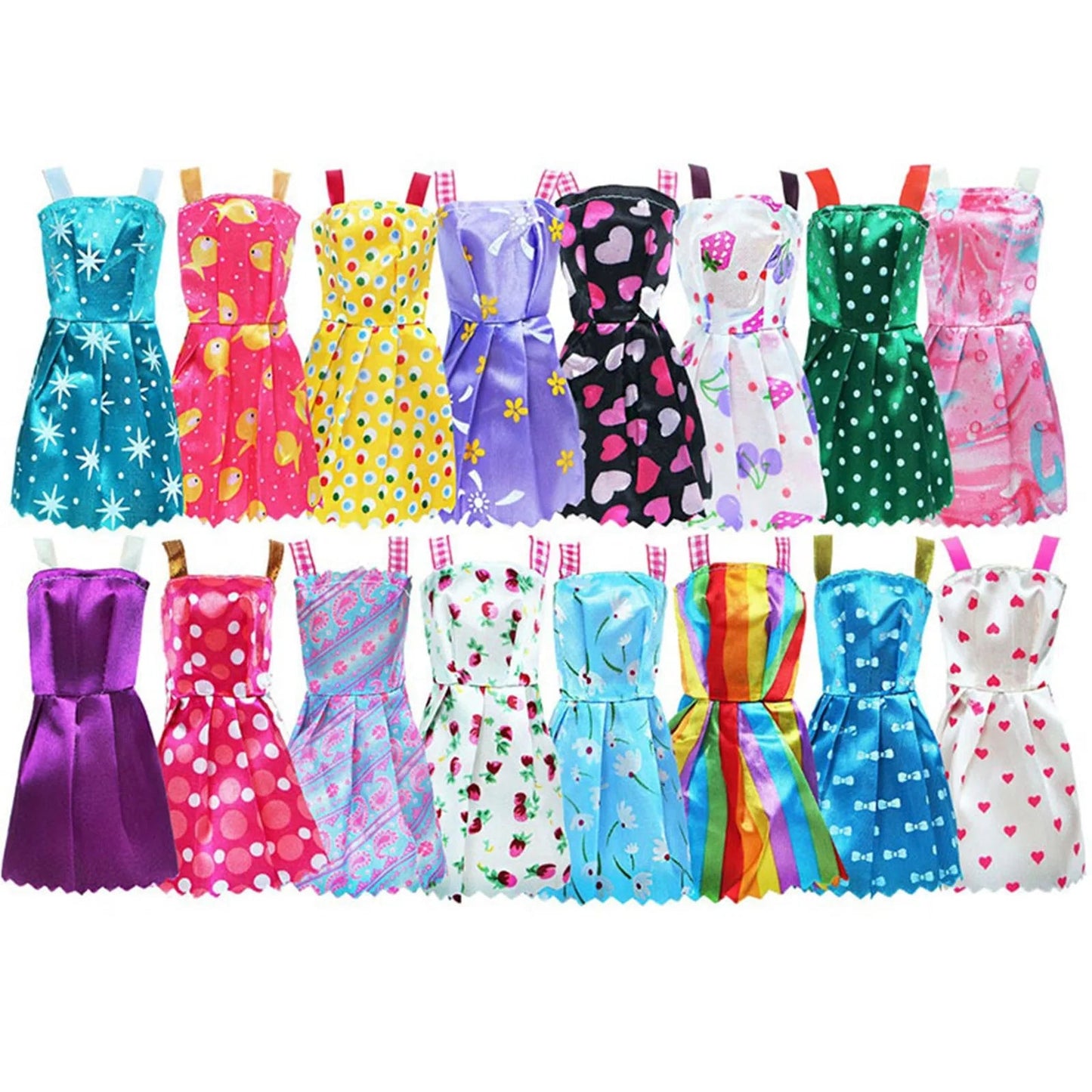 10Sets Doll Dress Outfit Dress Fashion Coat Hats Sweater Pant Clothing For Doll Clothes Doll Accessories Girl's Toy Gifts Good Vibrations