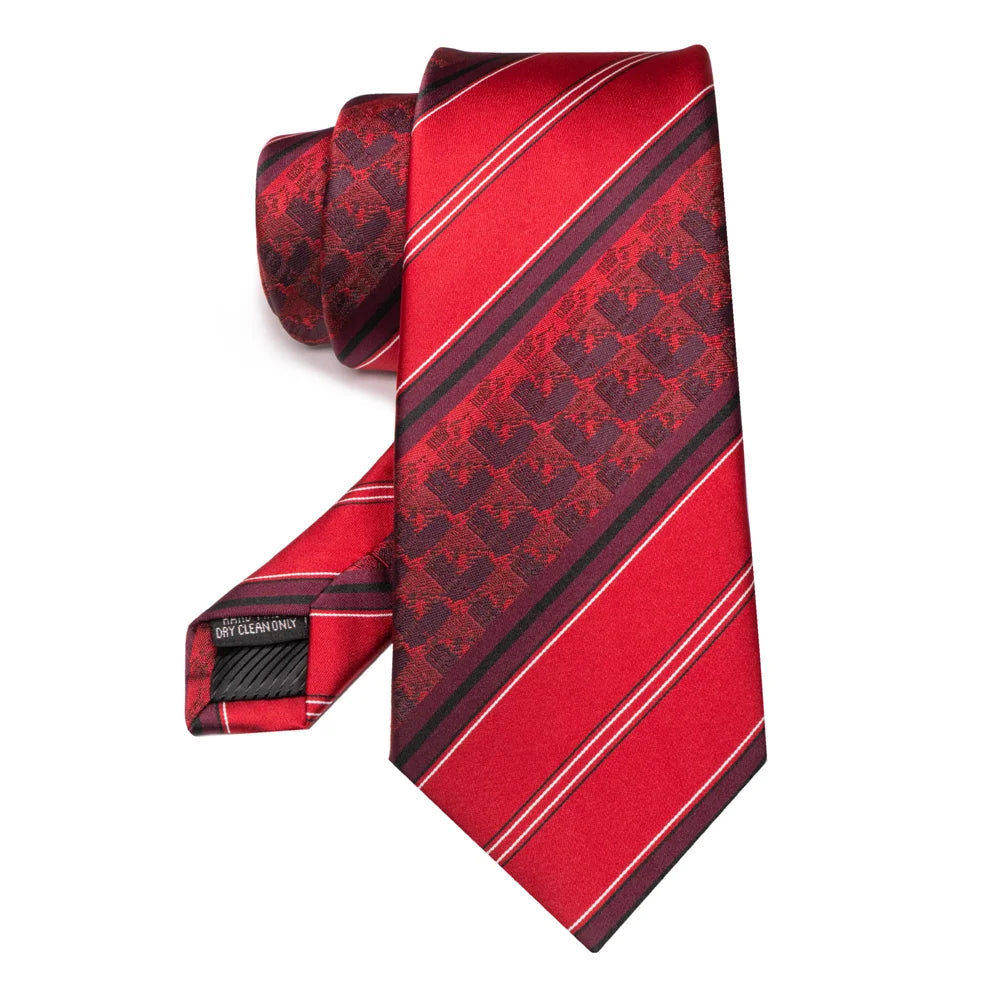 EASTEPIC Men's Gifts of Striped Ties Red Neckties for Gentlemen in Fine Apparel Fashionable Accessories for Social Occasions Good Vibrations